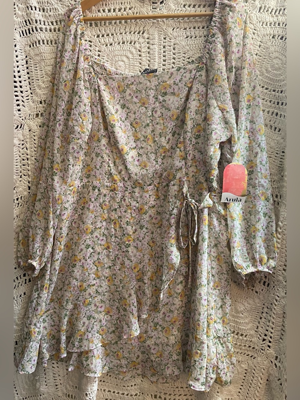 NWT Arula Size B 2X Floral Wrap Dress Multi Cottagecore